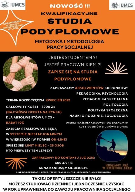 Studia Podyplomowe Metodyka I Metodologia Pracy Socjalnej - Marzec ...