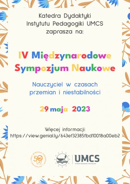 Sympozjum online Nauczyciel w czasach przemian i niestabilności Maj