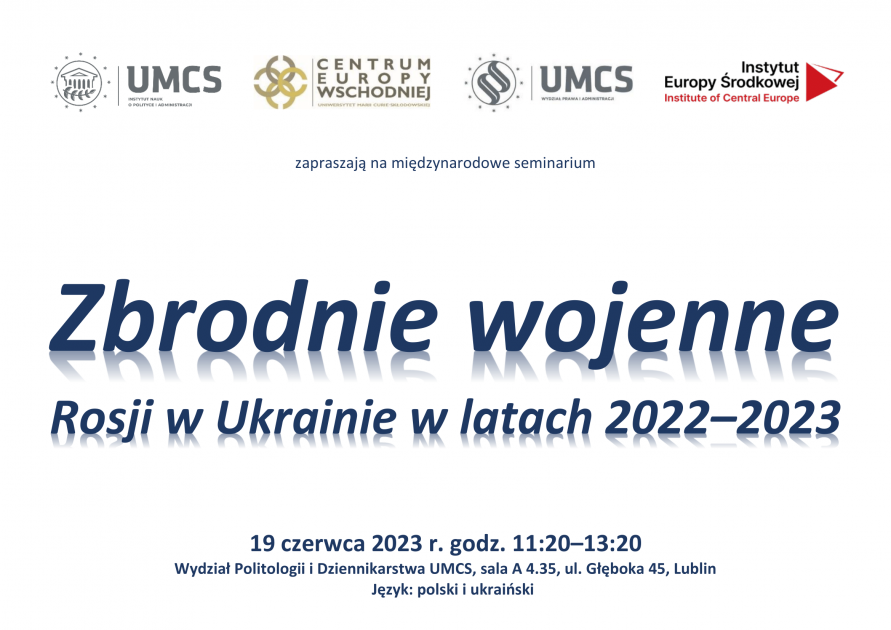 Zbrodnie Wojenne Rosji W Ukrainie W Latach 2022 2023 Zaproszenie Na