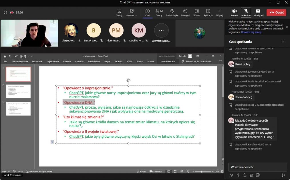 Chat GPT – szanse i zagrożenia - Wrzesień - 2023 - Webinary - Materiały ...