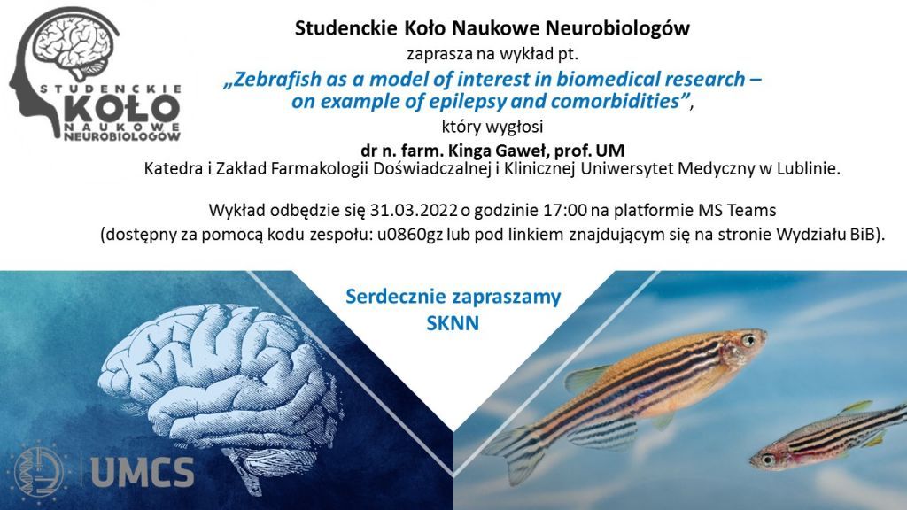 Wykład: Zebrafish as a model of interest in biomedical research