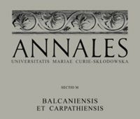 Annales UMCS – Sectio Balcaniensis et Carpathiensis –...