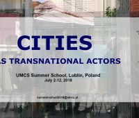 CITIES AS TRANSNATIONAL ACTORS Summer School 2018 