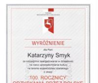Medal za upowszechnianie kultury dla prof. Katarzyny Smyk