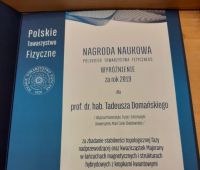 Nagroda Naukowa PTF dla prof. Tadeusza Domańskiego