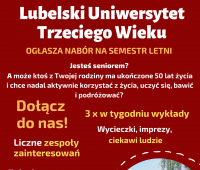 Lubelski Uniwersytet Trzeciego Wieku - nabór na semestr...
