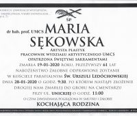 Uroczystości pogrzebowe Śp. dr hab. Marii Sękowskiej,...