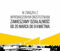 Chatka Żaka zawiesza działalność w dniach 20.03-9.04