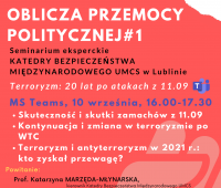 Seminarium "Teroryzm 20 lat po atakach z 11.09"