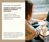 Ankieta Oceny Zajęć - semestr zimowy 2021/2022