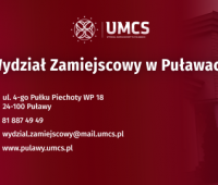 Webinary UMCS 2022 – Wydział Zamiejscowy w Puławach