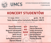 Koncert studentów w Instytucie Muzyki