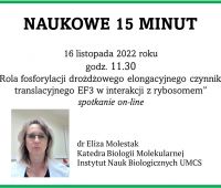 Naukowe 15 minut: dr Eliza Molestak