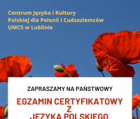 Egzamin certyfikatowy z języka polskiego w kwietniu -...