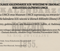 Wystawa "Polskie kalendarze XIX-wieczne w zbiorach...