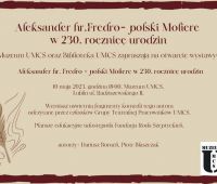 „Aleksander hr. Fredro – polski Molière. W 230. rocznicę...
