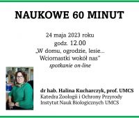 Naukowe 60 minut: dr hab. Halina Kucharczyk, prof. UMCS