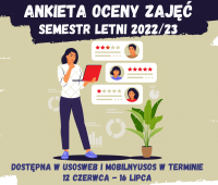 Ankieta Oceny Zajęć - semestr letni 2022/2023