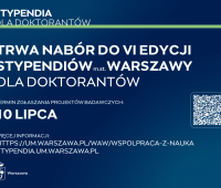 VI Edycja Stypendiów m.st. Warszawy dla Doktorantów 