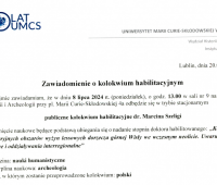 Kolokwium habilitacyjne dr. Marcina Szeligi
