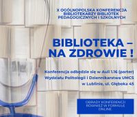 Biblioteka – na zdrowie! | Zaproszenie na konferencję