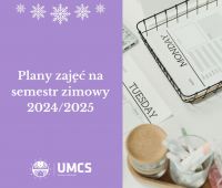 Plany zajęć na semestr zimowy 2024/25