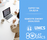 Informacja o terminach zapisów na zajęcia w semestrze...