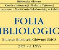 Folia Bibliologica (2023, vol. 65)