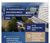 „O PODATKACH NA UMCS” Konferencja Naukowa 17-18.10.2024