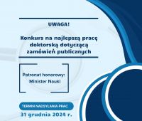 Konkurs na najlepszą pracę doktorską dotyczącą zamówień...