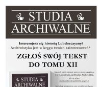 Nabór tekstów do "Studiów Archiwalnych"