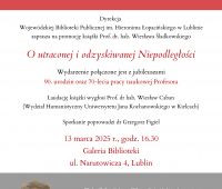 Zaproszenie na wykład prof. Wiesława Śladkowskiego