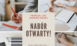 Otwarty nabór tekstów do czasopisma Financial Law Working...