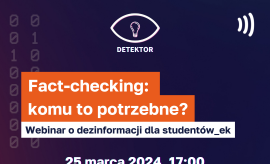Webinar o dezinformacji dla studentów_ek - zaproszenie