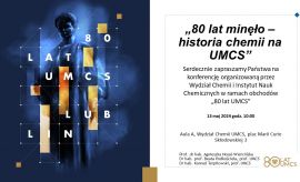 80 lat minęło. Historia chemii na UMCS | konferencja 