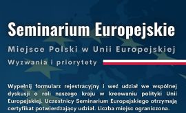 Zapraszamy do udziału w "Seminarium Europejskim"