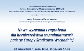 Zaproszenie na seminarium: Nowe wyzwania i zagrożenia dla...