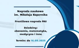 Nagroda naukowa im. Mikołaja Kopernika | nabór kandydatów