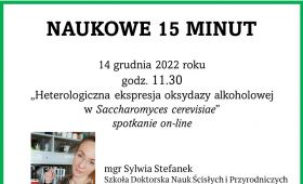 Naukowe 15 minut: mgr Sylwia Stefanek