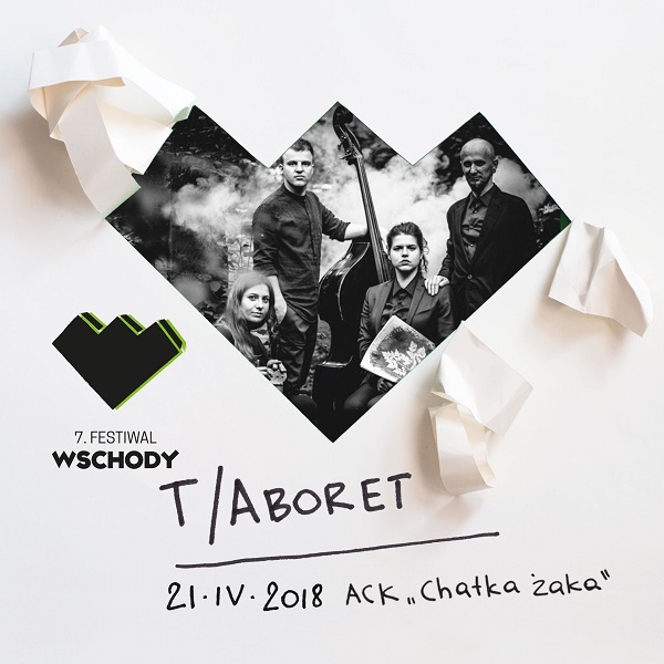 Zdjęcie zespołu T/Aboret wpisane w logo Festiwalu Wschody