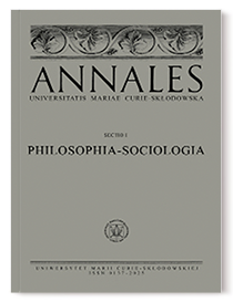 Annales Universitatis Mariae Curie-Sklodowska, sectio I – Philosophia-Sociologia