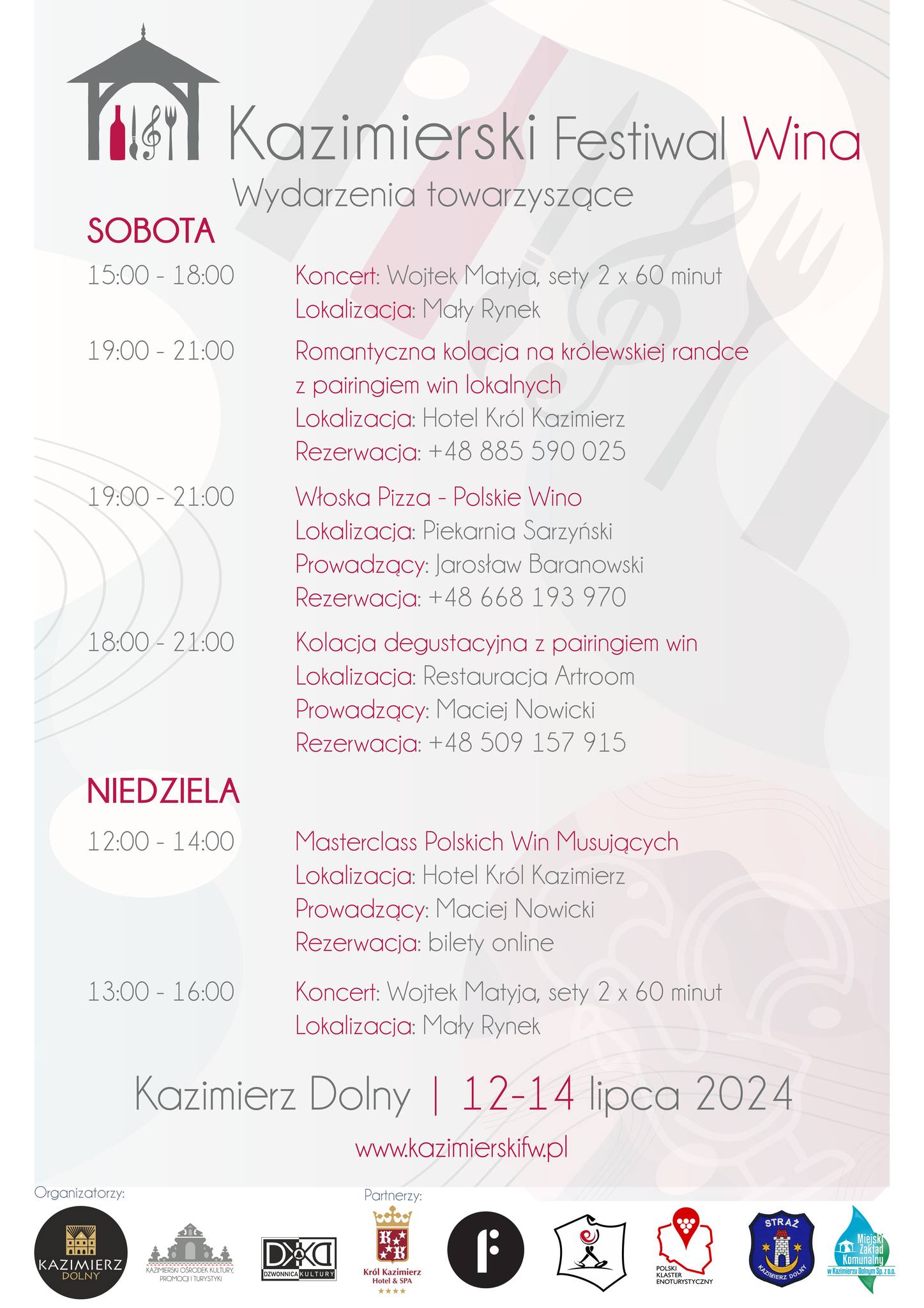 Kazimierski Festiwal Wina 2024 - Program wydarzeń