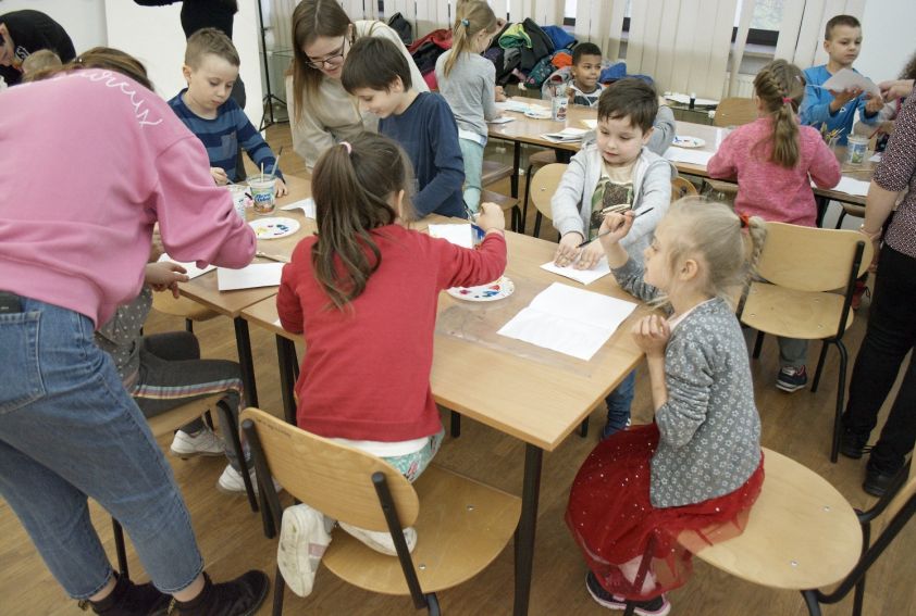 Ilustracja książkowa w grafice techniką linorytu.