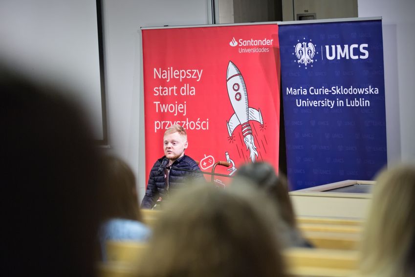 Spotkanie z Łukaszem Krasoniem- cykl Meet_up UMCSxSantander