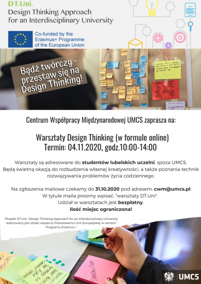 Design Thinking Online Workshop for Students,  04.11.2020...