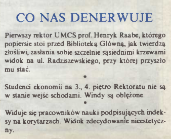 Z archiwum "Wiadomości Uniwersyteckich"