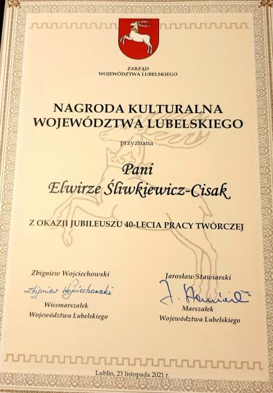  Nagroda Kulturalna Województwa Lubelskiego dla Pani...