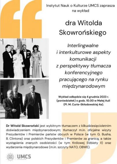 Spotkanie z Witoldem Skowrońskim, "Tłumaczem...