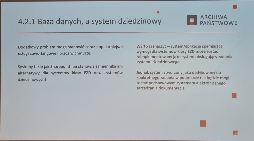 Konferencja Systemy klasy EZD a systemy dziedzinowe w...