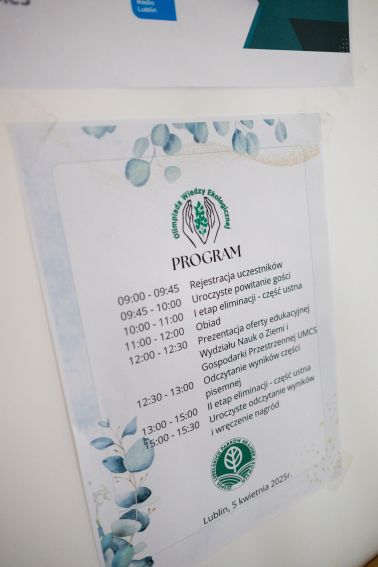 Etap Okręgowy XL Olimpiady Wiedzy Ekologicznej na naszym...